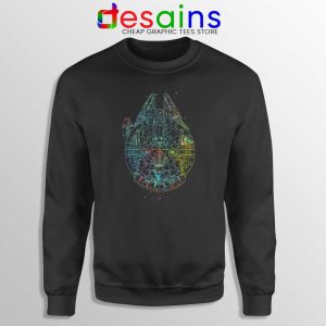 Millenium Falcon Painted Schematic Sweatshirt Star Wars Starship Shirt