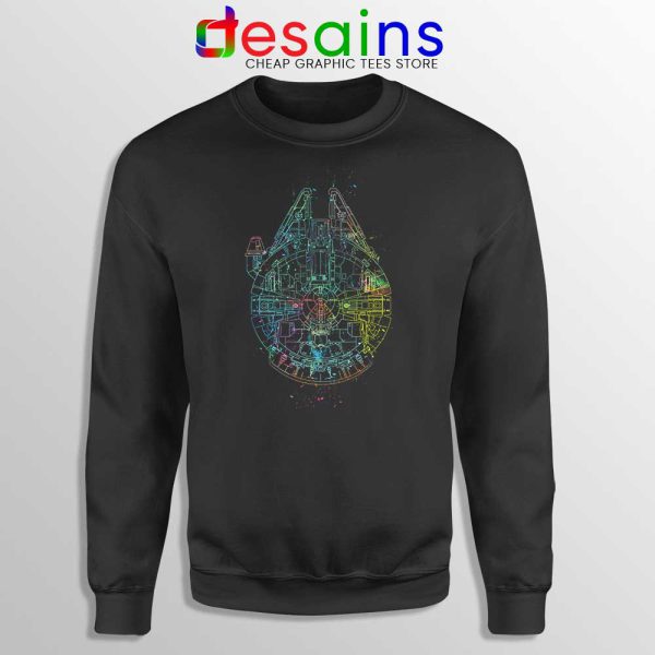 Millenium Falcon Painted Schematic Sweatshirt Star Wars Starship Shirt