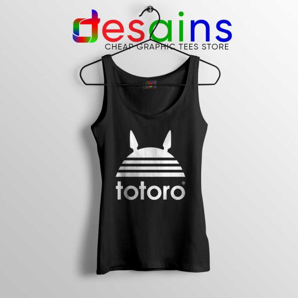 My Neighbor Totoro Adidas Black Tank Top Totoro Parody Tank Tops S-3XL