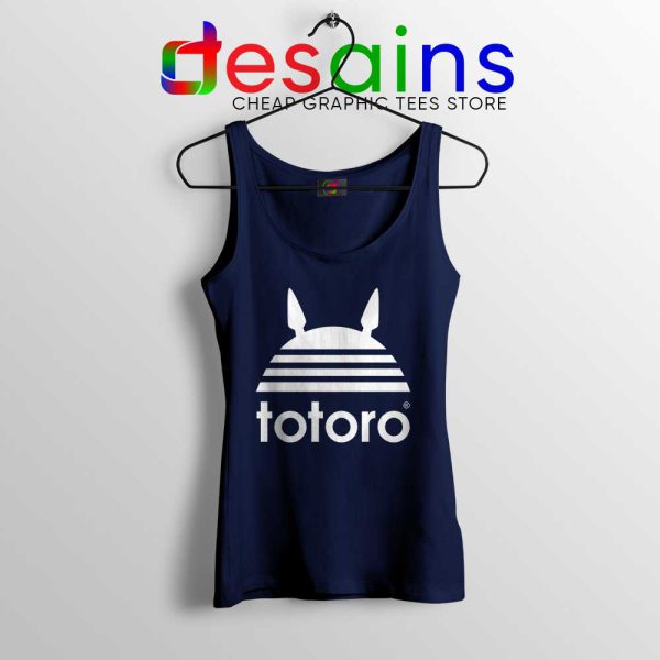 My Neighbor Totoro Adidas Navy Tank Top Totoro Parody Tank Tops S-3XL