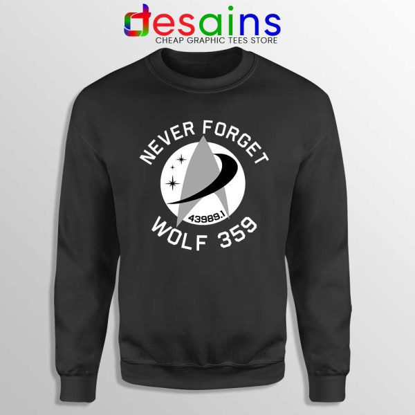 Never Forget Wolf 359 Sweatshirt Star Trek Sweater GILDAN S-2XL