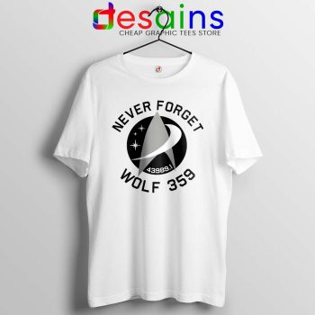 Never Forget Wolf 359 White Tshirt Buy Star Trek Tee Shirts GILDAN