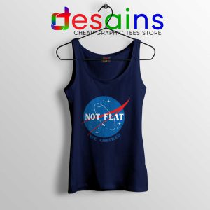 Not Flat We Checked NASA Navy Tank Top Flat Earth Cheap Tank Tops