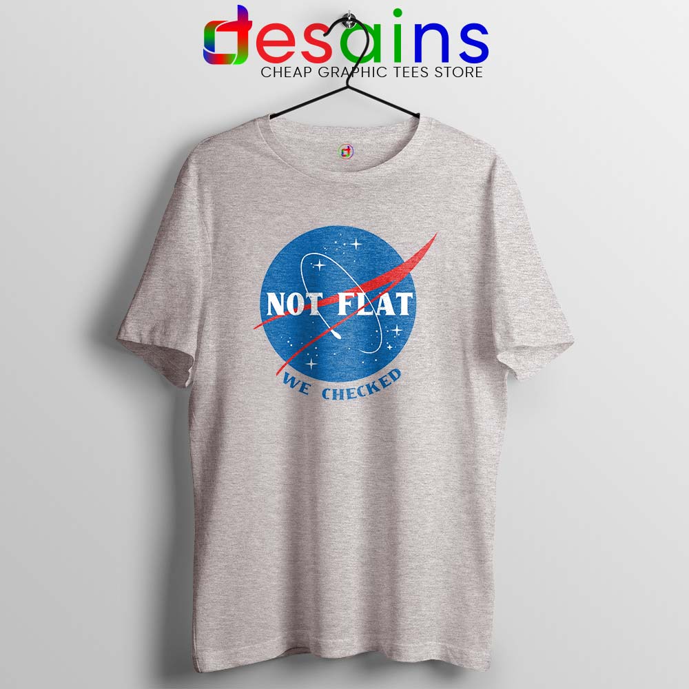 Camicia Donna Con Scollo A V E Ricamo "NASA Not Flat We Checked" - Originale E Unica, Realizzata A Mano In Europa