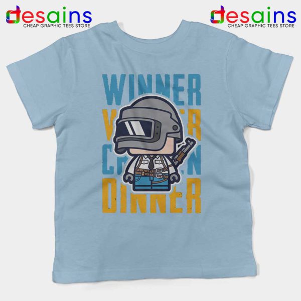 PUBG Winner Winner Chicken Dinner Light Blue Kids Tshirt Cheap Youth Tees