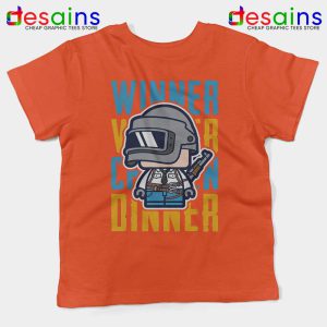 PUBG Winner Winner Chicken Dinner Orange Kids Tshirt Cheap Youth Tees