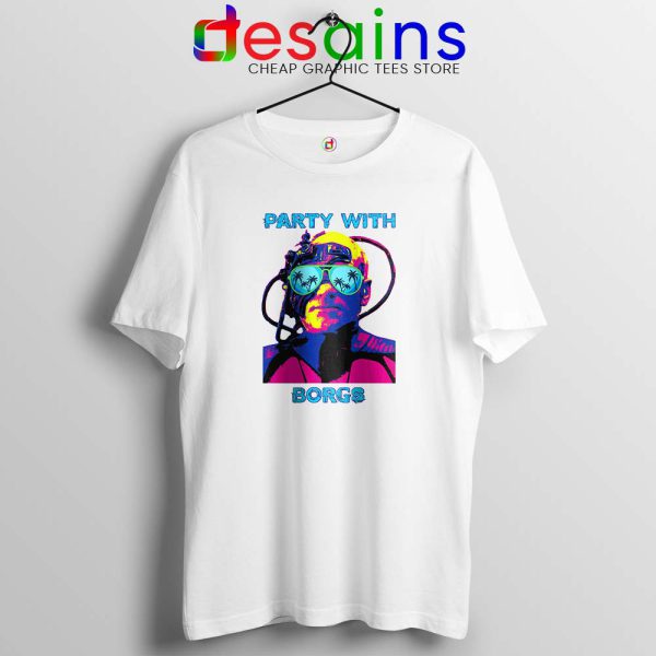 Party With Borgs White Tshirt Star Trek Tee Shirts GILDAN S-3XL