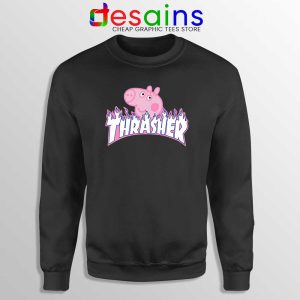 Peppa Pig Skateboard Magazine Black Sweatshirt Peppa Pig Sweater S-2XL