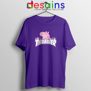 Peppa Pig Skateboard Magazine Violet Tshirt Cheap Pig Tees Shirts Size S-3XL