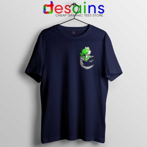 Pocket Yoshi Navy Tshirt Super Mario Luigi Yoshi Tee Shirts