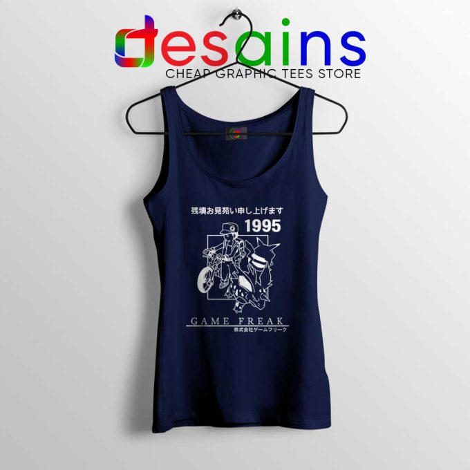 Pokemon 1995 Game Vintage Navy Tank Top Pokemon Cheap Tank Tops
