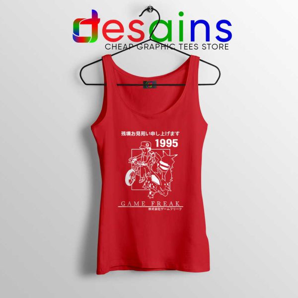 Pokemon 1995 Game Vintage Red Tank Top Pokemon Cheap Tank Tops