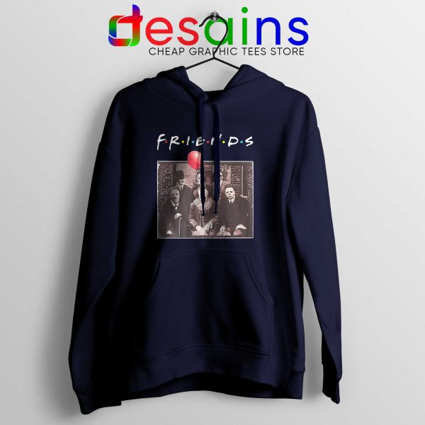 Psychodynamics Horror Characters Friends Navy Hoodie Halloween Hoodies