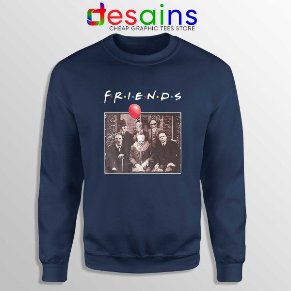 Psychodynamics Horror Characters Friends Navy Sweatshirt Halloween