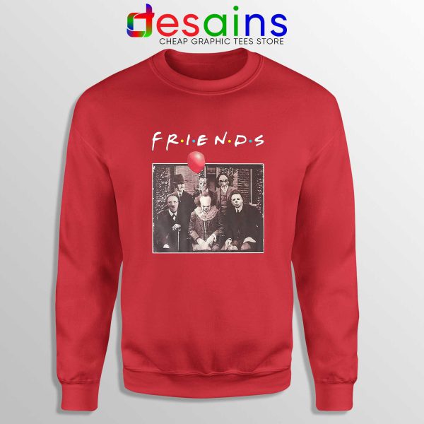 Psychodynamics Horror Characters Friends Red Sweatshirt Halloween