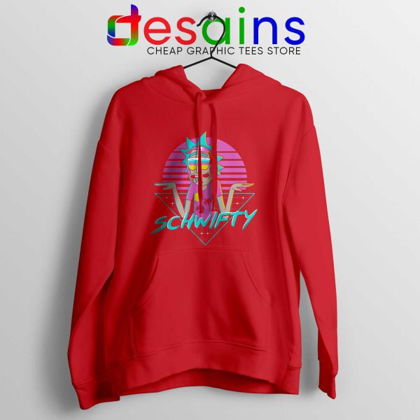 Rad Schwifty Rick Morty Red Hoodie Rick in Synthwave 80s Retro Hoodies