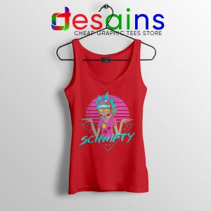 Rad Schwifty Rick Morty Red Tank Top Rick in Synthwave 80s Retro Tank Tops