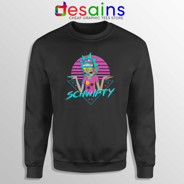 Rad Schwifty Rick Morty Sweatshirt Rick in Synthwave 80s Retro Sweater