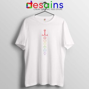 Rainbow Dice Sword LGBT White Tshirt Dungeons And Dragons Tee shirts