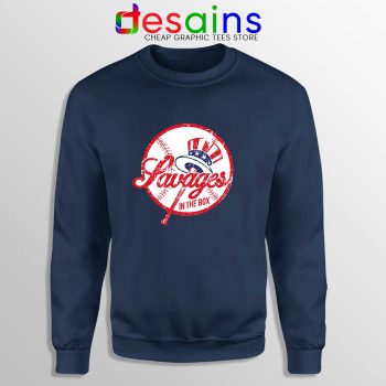 Savages in the Box Yankees Navy Sweatshirt Buy Sweater Tighten it up BLUE