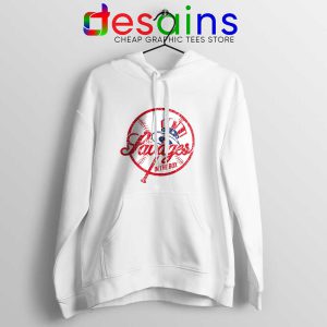 Savages in the Box Yankees White Hoodie Tighten it up BLUE