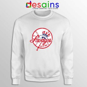 Savages in the Box Yankees White Sweatshirt Buy Sweater Tighten it up BLUE