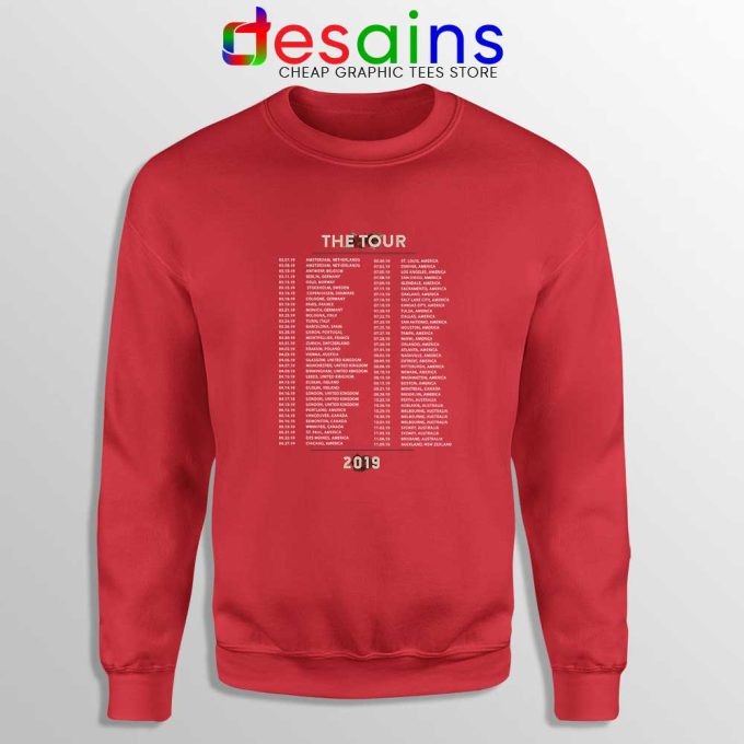 Shawn Mendes Merch The Tour Red Sweatshirts Shawn Mendes Crewneck