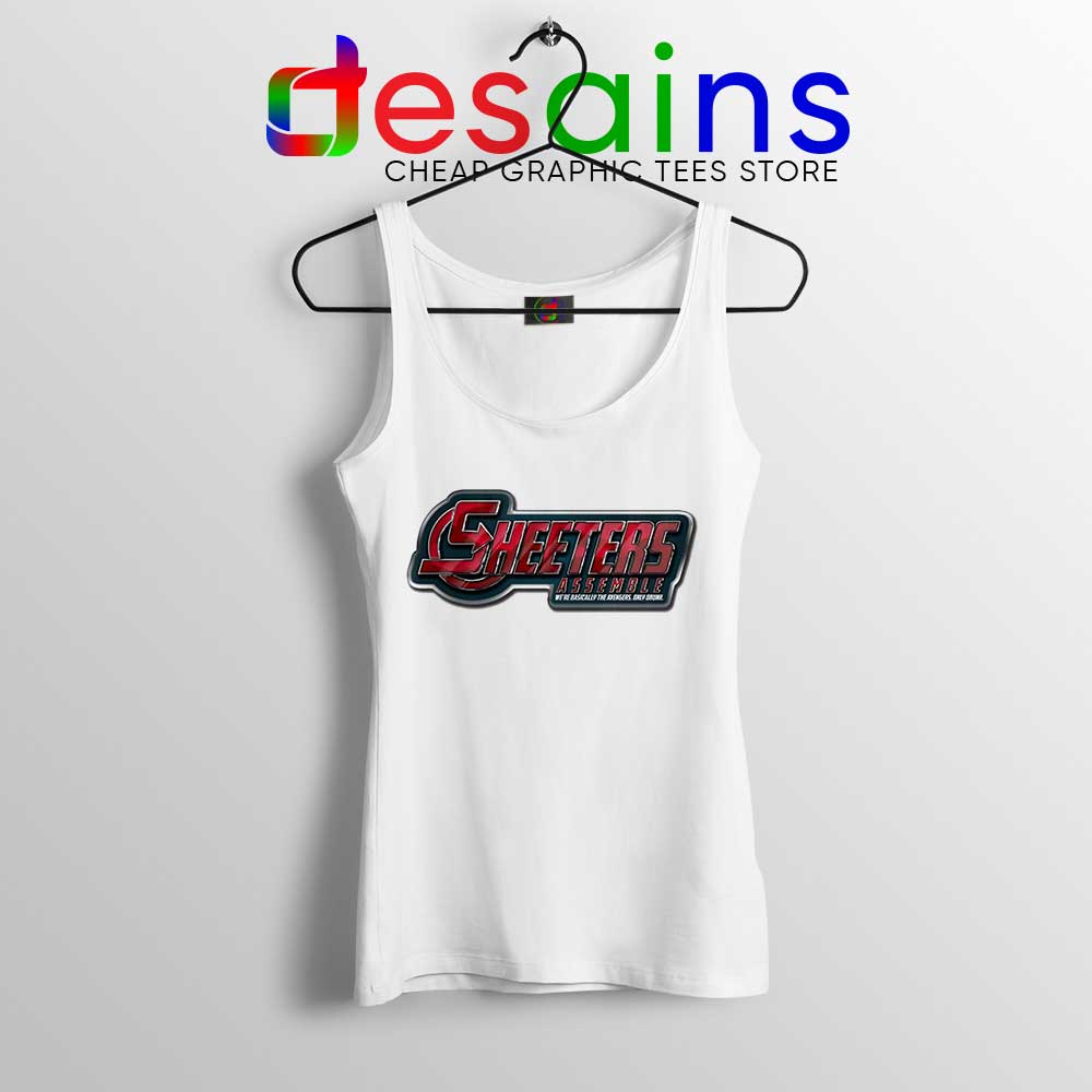 Sheeters Assemble White Tank Top Funny The Avengers Drunk Tank Tops
