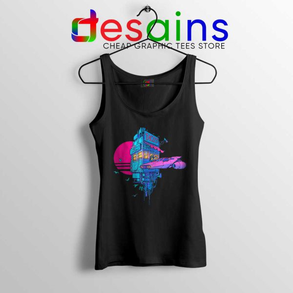 Tacos Sunset Space Black Tank Top Cheap Taco Tank Tops GILDAN S-3XL