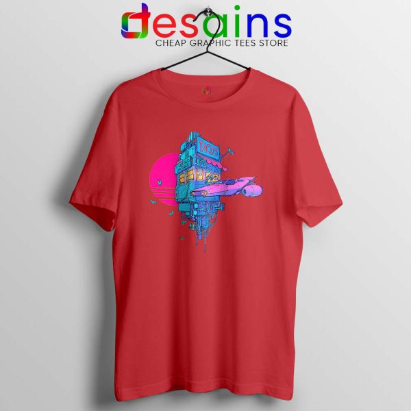 Tacos Sunset Space Red Tshirt Funny Tee Shirts Tacos GILDAN S-3XL