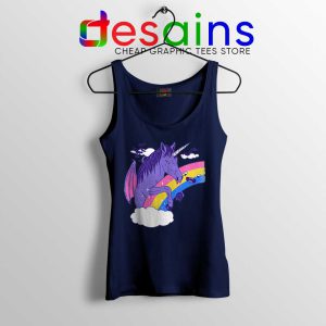 Vampcorn Halloween Unicorn Navy Tank Top Halloween Gifts Tank Tops S-3XL