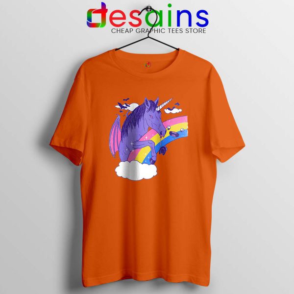 Vampcorn Halloween Unicorn Orange Tshirt Halloween Gifts Tee Shirts S-3XL