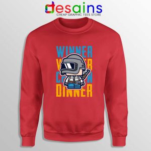Winner Winner Chicken Dinner Red Sweatshirt PUBG Sweater S-2XL