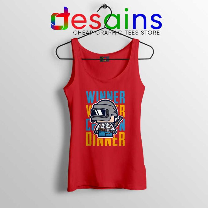 Winner Winner Chicken Dinner Red Tank Top PUBG Tank Top S-3XL