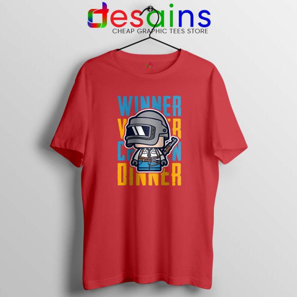 Winner Winner Chicken Dinner Red Tshirt PUBG Tees Shirts Size S-3XL