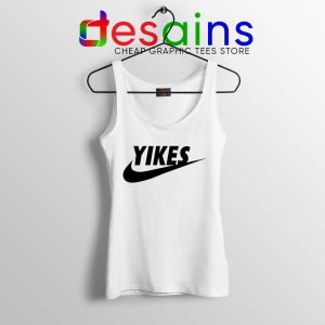 Yikes Just Do It White Tank Top Funny Nike Parody Yikes Size S-3XL