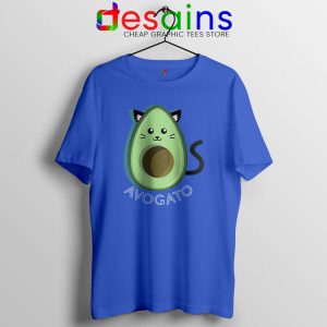 Avogato Avocado Blue Tshirt Funny Avocado Cat Tee Shirts S-3XL
