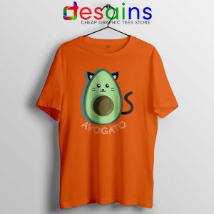 Avogato Avocado Orange Tshirt Funny Avocado Cat Tee Shirts S-3XL