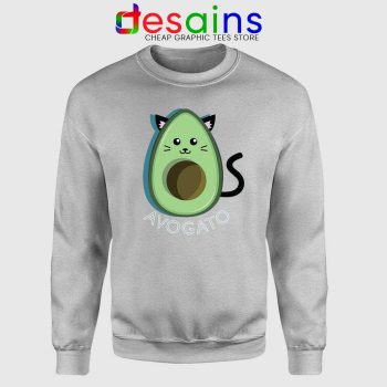 Avogato Avocado Sweatshirt Funny Avocado Cat Sweater S-3XL