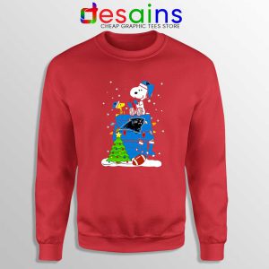 Carolina Panthers Snoopy Red Sweatshirt Happy Christmas NFL Sweater