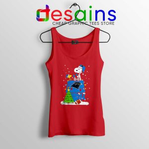 Carolina Panthers Snoopy Red Tank Top Happy Christmas NFL Tops S-3XL
