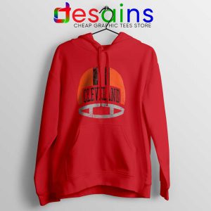 Cleveland Retro Helmet Red Hoodie Cleveland Browns Hoodies S-2XL