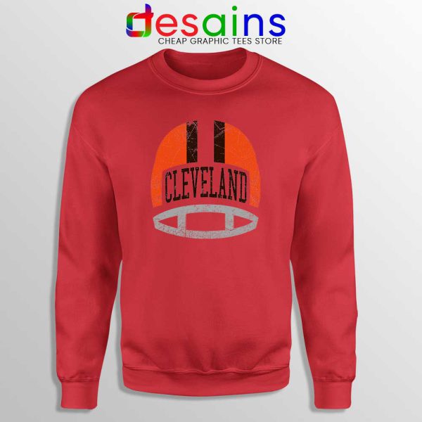 Cleveland Retro Helmet Red Sweatshirt Cleveland Browns Sweater S-2XL