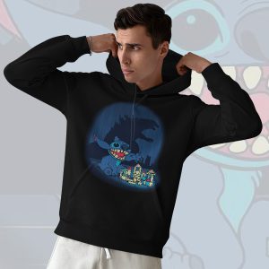 Cute Stitch Godzilla King of the Monsters Black Hoodie