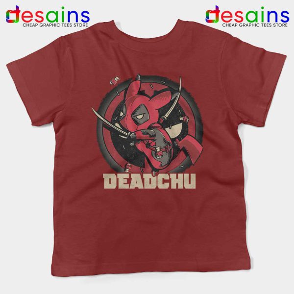 Deadchu Deadpool Pikachu Kids Maroon Tshirt Funny Pokemon Youth Tees