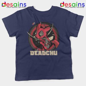 Deadchu Deadpool Pikachu Kids Navy Tshirt Funny Pokemon Youth Tees