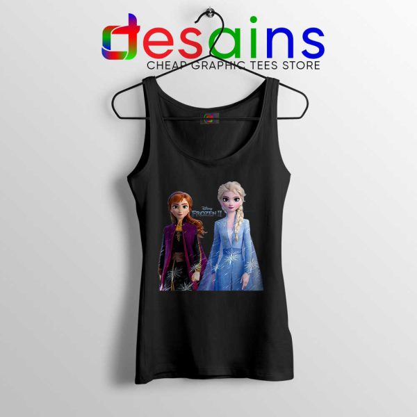 Elsa Anna Frozen 2 Black Tank Top Disney Film Merch Tank Tops