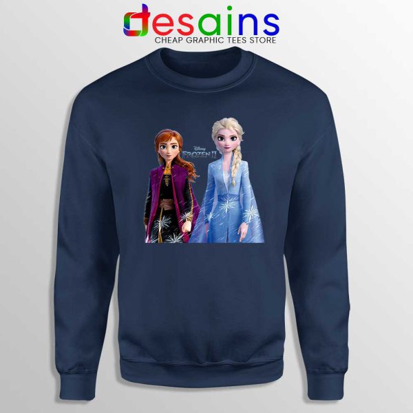 Elsa Anna Frozen 2 Navy Sweatshirt Disney Film Merch Sweater S-3XL