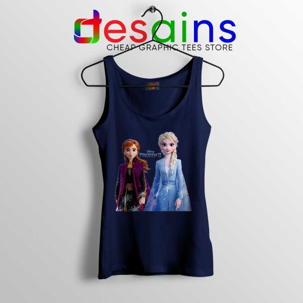 Elsa Anna Frozen 2 Navy Tank Top Disney Film Merch Tank Tops