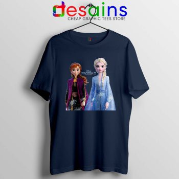 Elsa Anna Frozen 2 Navy Tshirt Disney Film Merch Tee Shirts